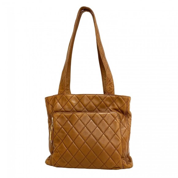 CHANEL Brown Lambskin Leather Shoulder Bag - Picture 1 of 12